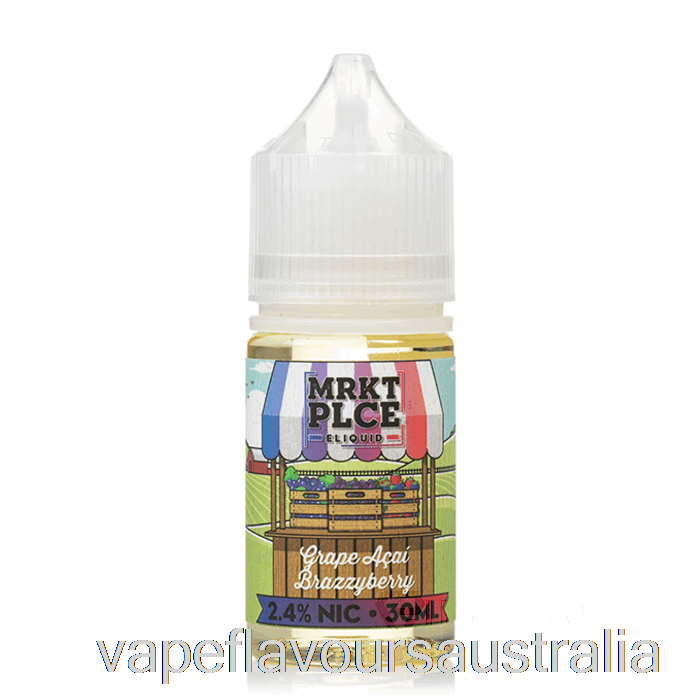 Vape Nicotine Australia Brazberry Grape Acai - MRKT Salts - 30mL 48mg